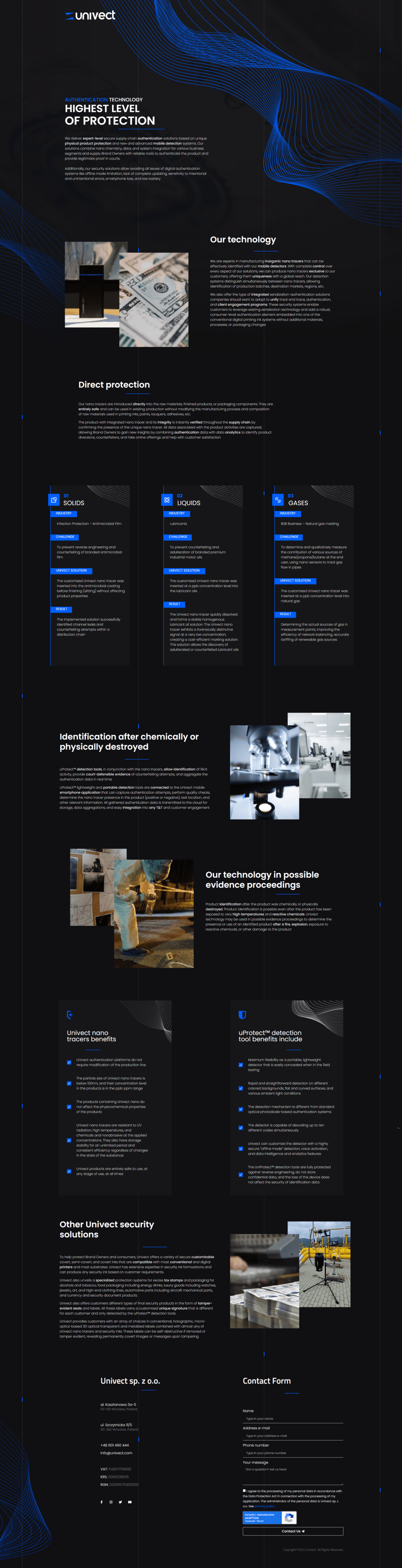 laptop ze stroną univect.pl